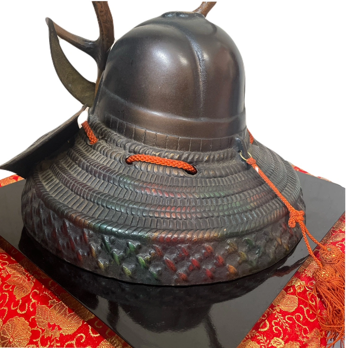 山中鹿之助幸盛 所用❤模鹿角半月の兜 かぶと 武将 戦国時代 昭和レトロ 五月人形 御飾兜セットの写真5枚目