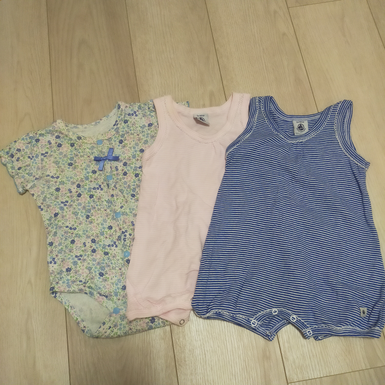 夏用ロンパース3枚セット＆カーディガン2枚の写真5枚目