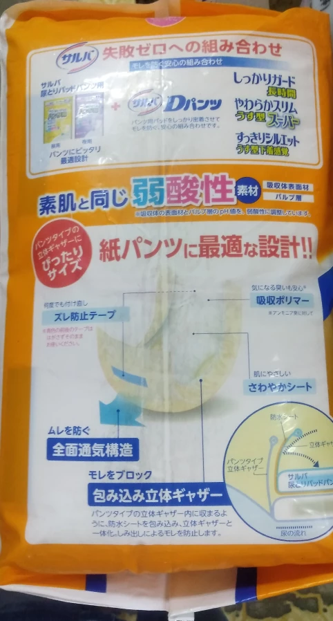 大人用オムツ　おむつ　サルバ尿とりパッドパンツ用とリリーフまるで下着M-Lサイズの写真2枚目