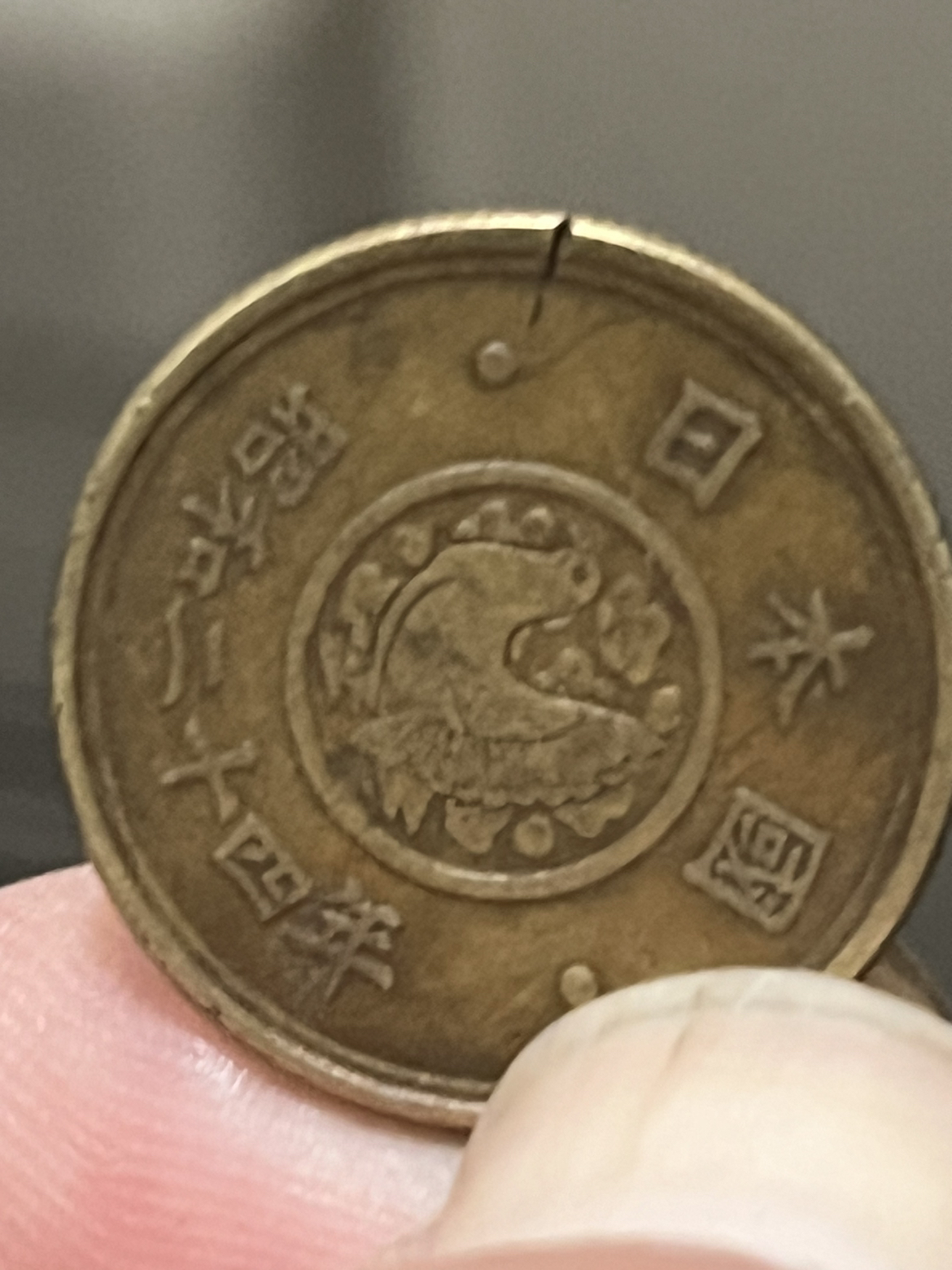 古銭昭和24年エラー五円玉！