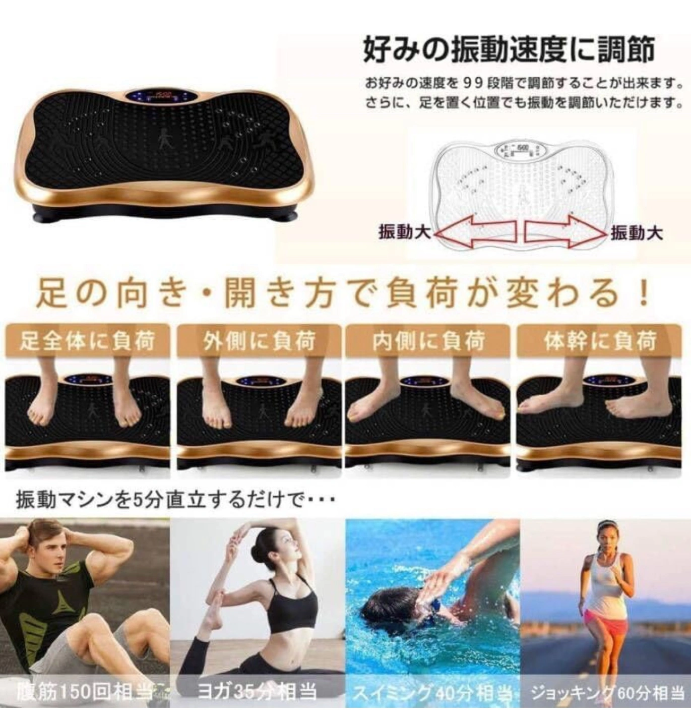 ブルブル振動マシン 音楽機能脂肪燃焼全身振動の写真5枚目