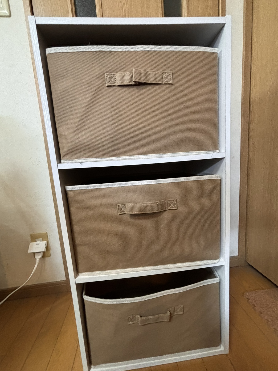 カラーボックス ② 3段 木目調 ホワイト おまけで引き出し3つ付✨️