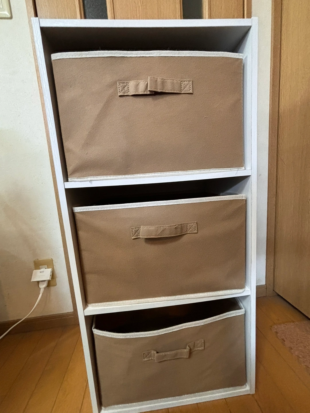 カラーボックス ② 3段 木目調 ホワイト おまけで引き出し3つ付✨️