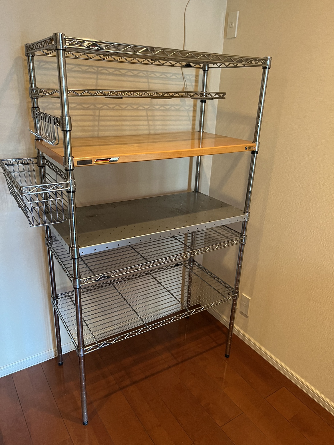 エレクター中古ラック　棚板2枚付き