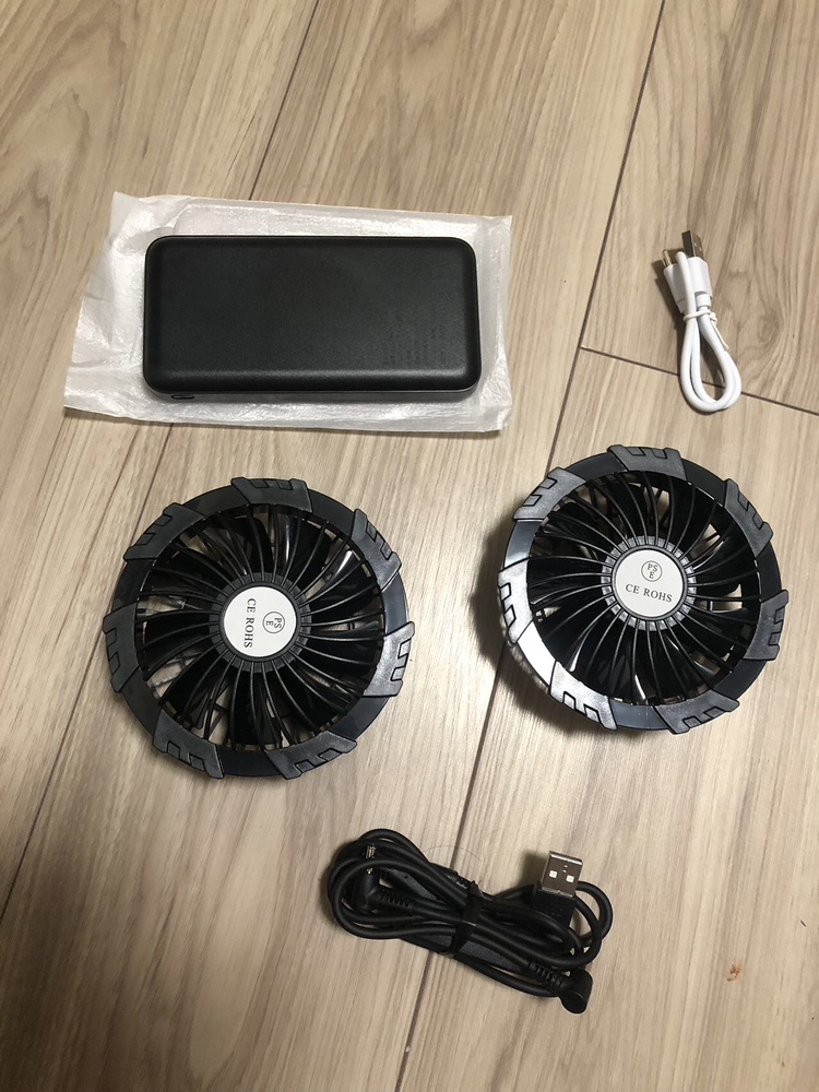 ファン・バッテリー付き 空調ウェア 10000mAh バッテリー