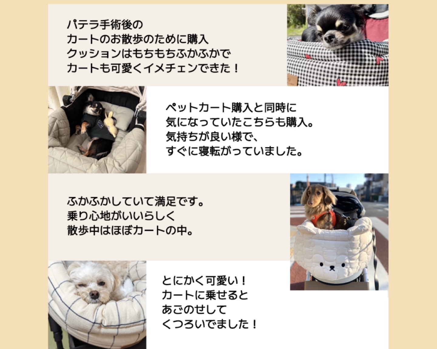 ペットカート クッション  ハリースペット カートアクセサリー あごのせ バギー マット ドッグ お散歩の写真9枚目