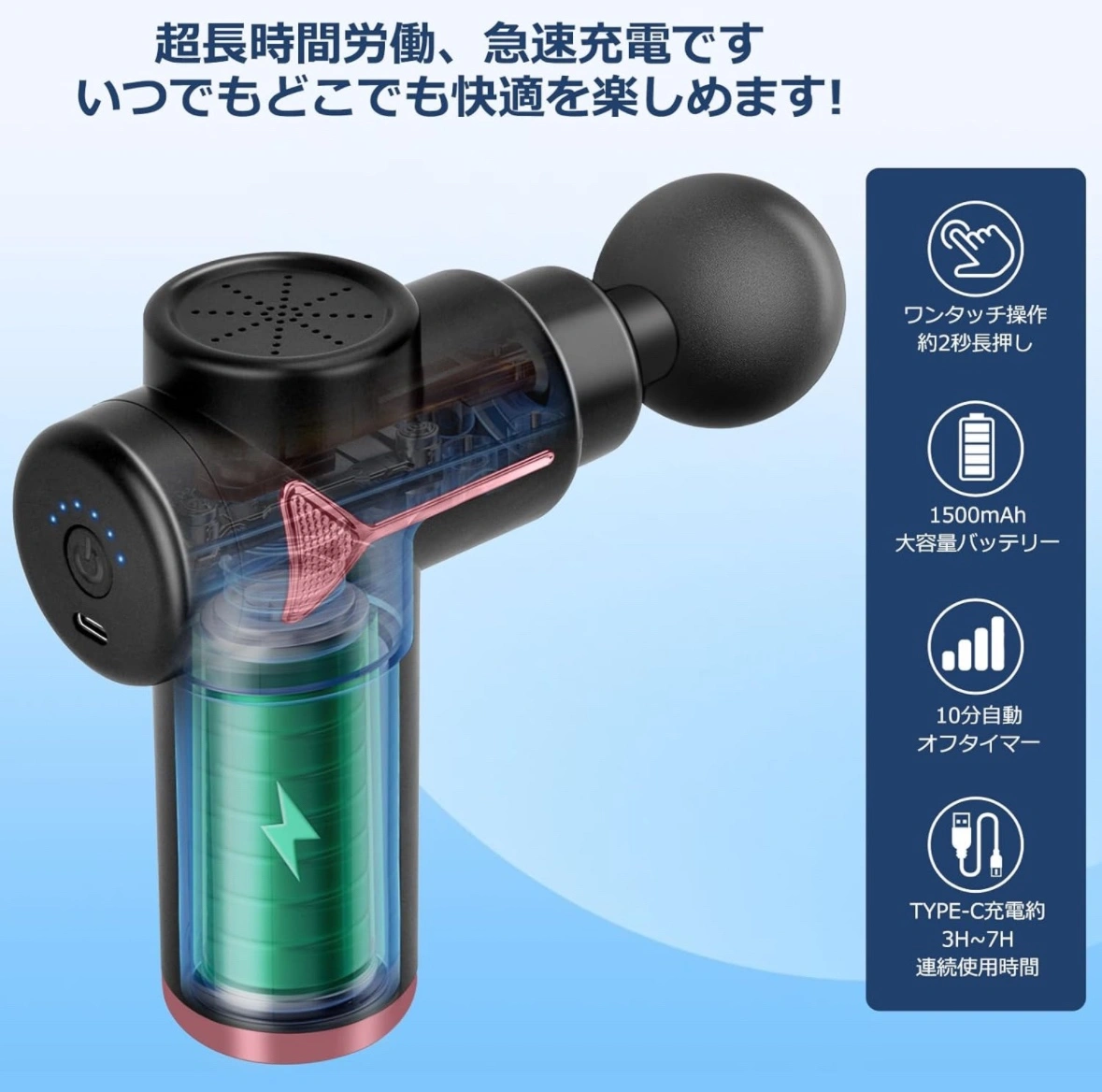 【新品】マッサージガン 全身リフレッシュ道具 筋膜リリースガンの写真4枚目