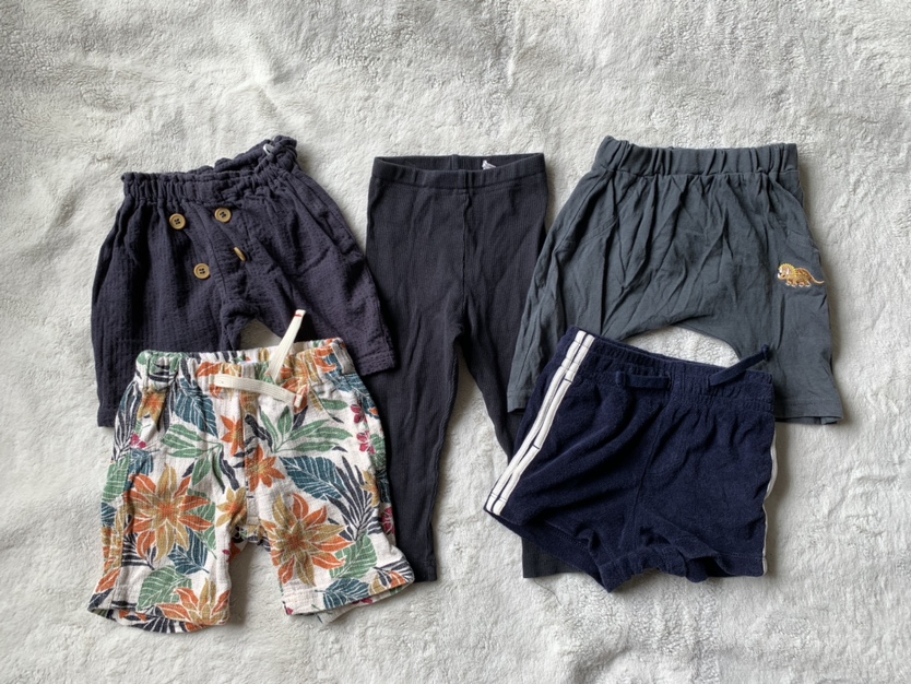 【80cm】夏服セット (デニムカバーオール、男の子水着、甚平、お食事エプロン付き)の写真3枚目