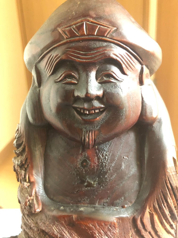 美術、工芸品 飛騨一位一刀彫 福禄寿 木彫り 骨董 工芸 古美術 七福神