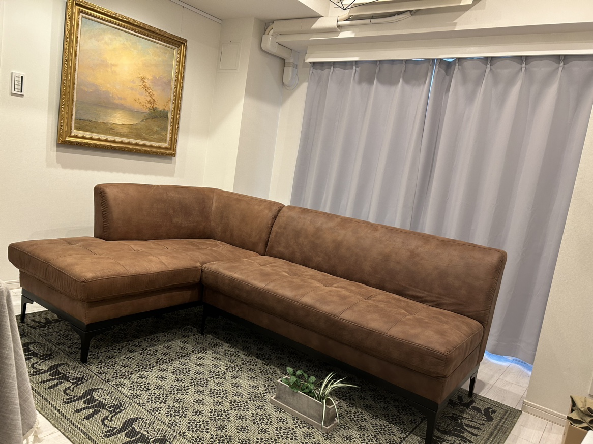 【美品】3人掛け茶ソファーブラウン