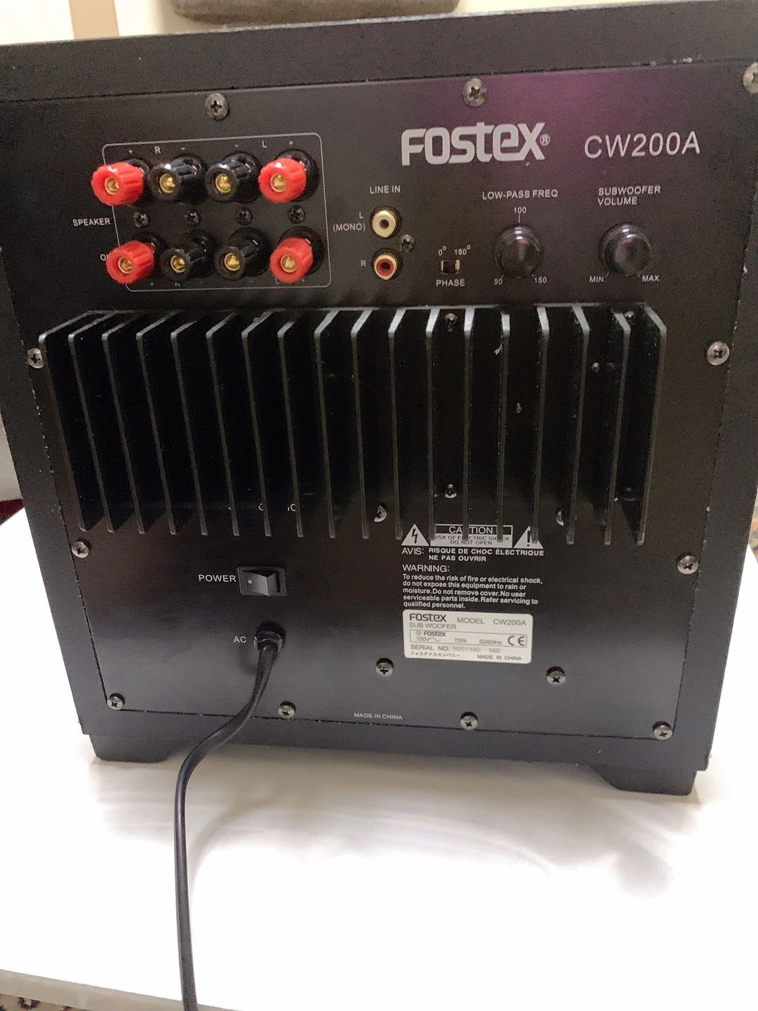 ★ FOSTEX フォステクス CW200A サブウーファー★の写真5枚目