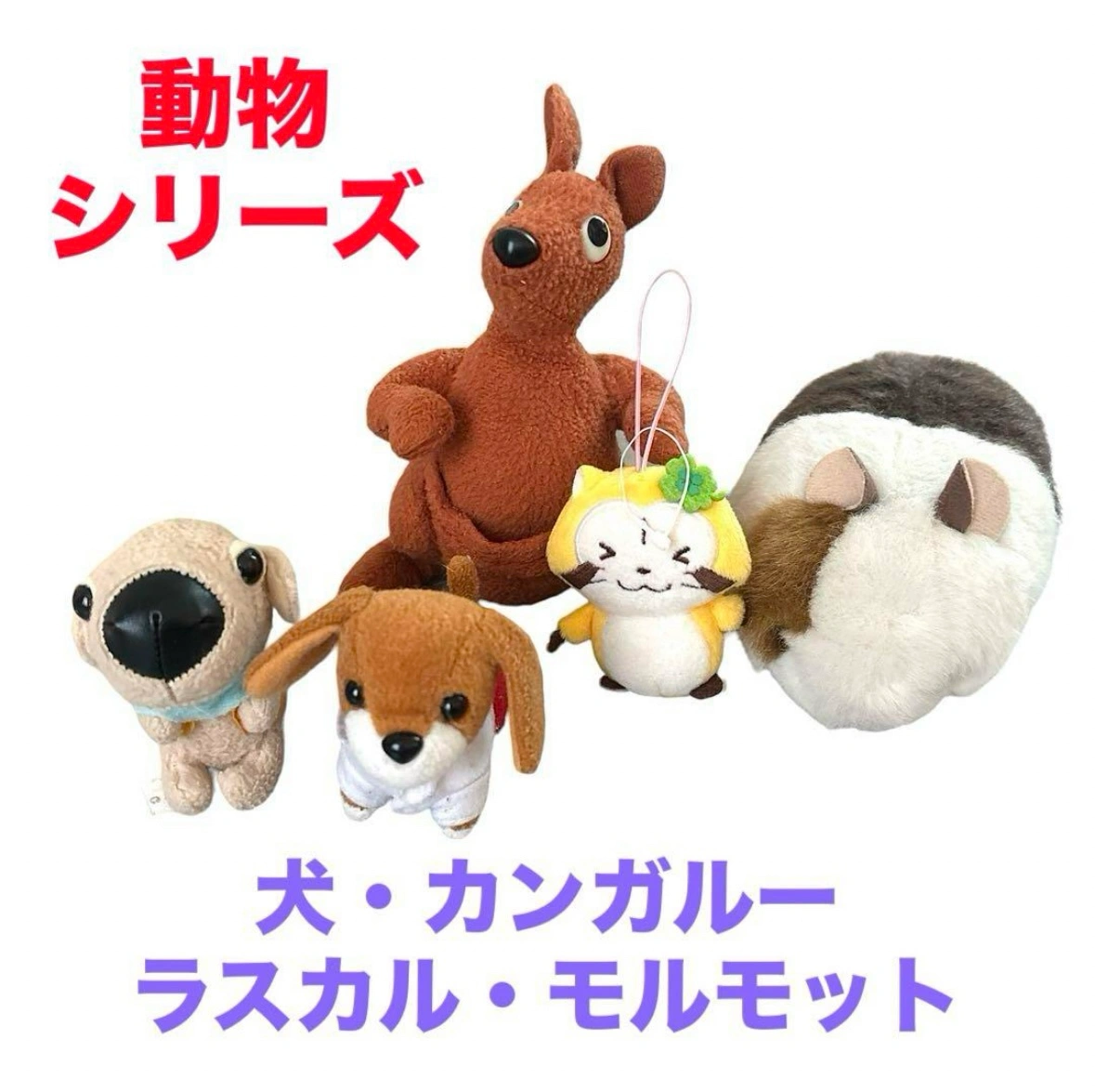 ぬいぐるみセット❤動物シリーズ マスコット ラスカル 犬 モルモット カンガルー まとめ売り